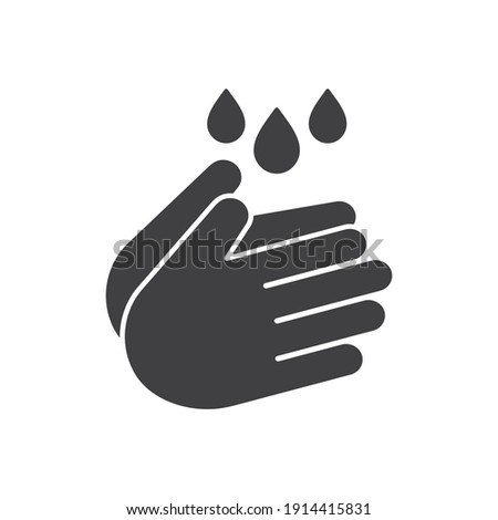 Hand wash icon in flat style, Clean hands symbol, icon for websites and print