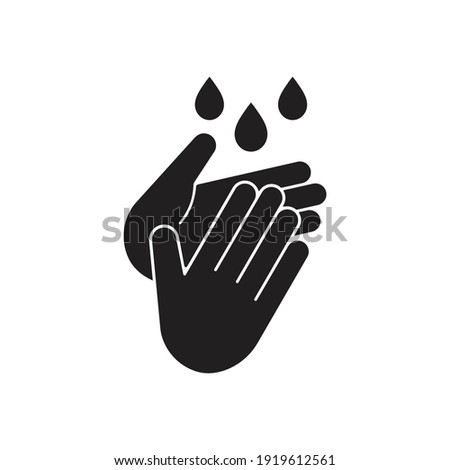 Hand wash icon in flat style, Clean hands symbol, icon for websites and print