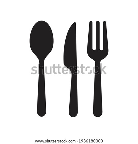 Cutlery icon. Spoon, forks, knife. restaurant business concept, vector illustration Сток-фото © 