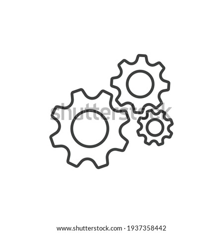 gear icon, Gear Settings thin line symbol, cogwheel, Vector Illustration