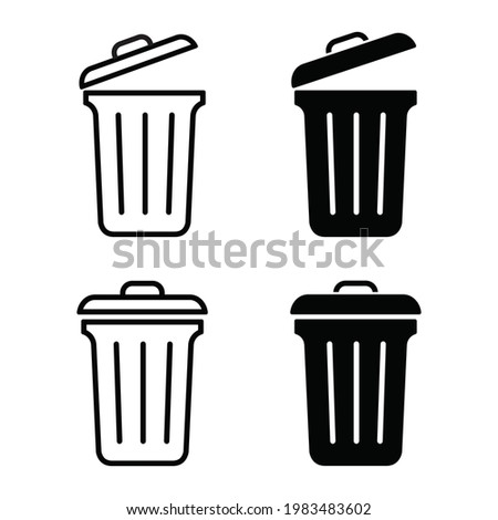 Trash bin icon. trash can open icon, Vector illustration	