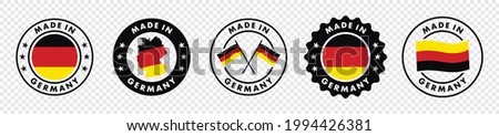 set of made in the germany labels, made in the germany logo, germany flag , germany product emblem, Vector illustration.