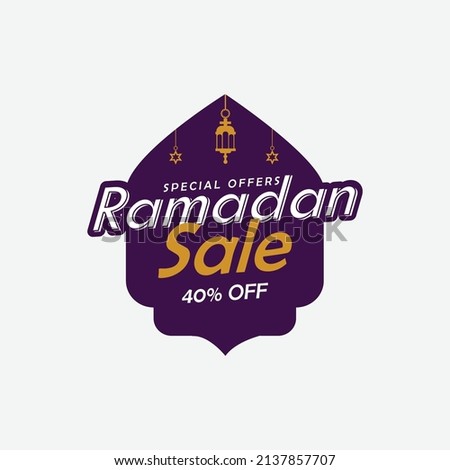 Ramadan sale label badge banner template design