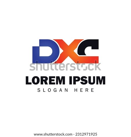 Gradient logo design template initial letter dxc