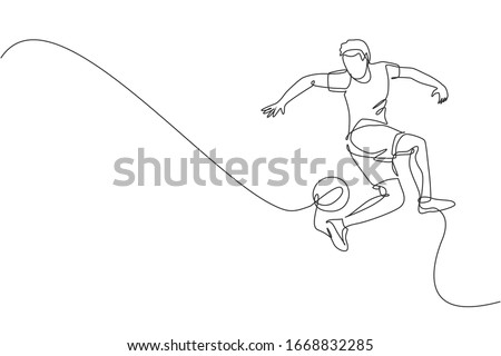 Similar – Image, Stock Photo Sporty man with ball standing in park