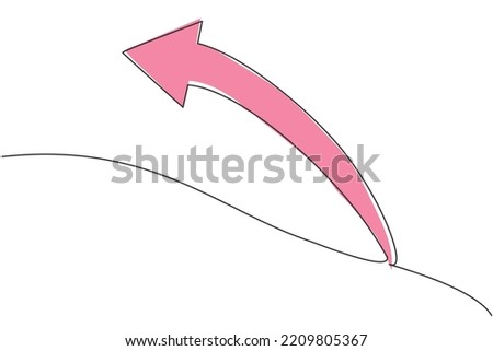 Single continuous line drawing of backward direction arrow shape symbol. Undo action icon. Minimalism concept dynamic one line draw graphic design vector illustration