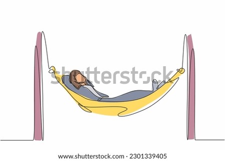 Similar – Image, Stock Photo Woman relaxing in hammock near lake