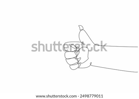 Continuous one line drawing sharp-clawed cat's hand forms a thumbs up gesture. Fun gestures from pet cats. Imitation of human behavior. Smart pet. Adorable. Single line draw design vector illustration