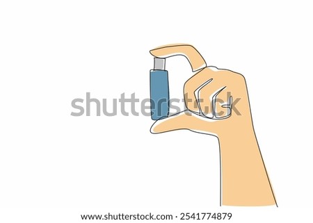 Continuous one line drawing hand is holding a flash drive. Small things with many benefits. Modern technology. Storage media. National Flash Drive Day. Single line draw design vector illustration