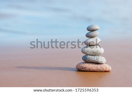 Image, Stock Photo Group of calm focused women and men practicing yoga with trainer standing in balance pose and stretching body in studio