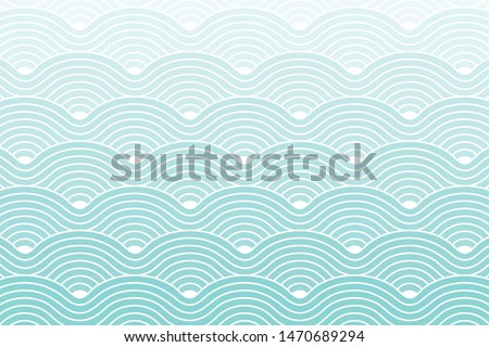 Curve Waves Geometric Pattern background, Vector illustration Riptide Blue Gradient.