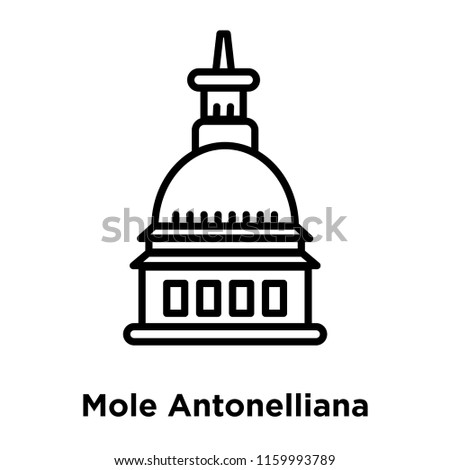 Mole Antonelliana in Turin icon vector isolated on white background, Mole Antonelliana in Turin transparent sign , line or linear sign, element design in outline style