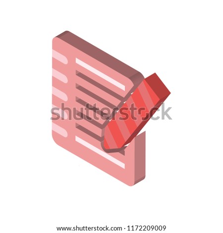 Notepad isometric left top view 3D icon