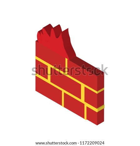 Firewall isometric left top view 3D icon