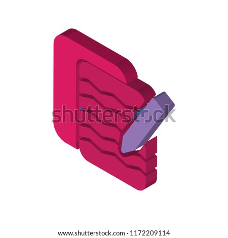 Notepad isometric left top view 3D icon