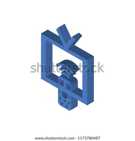 Tv remote isometric left top view 3D icon