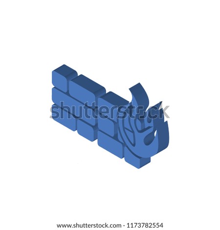 Firewall isometric left top view 3D icon