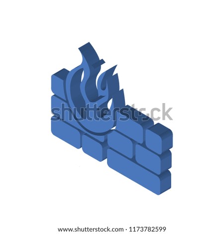 Firewall isometric left top view 3D icon