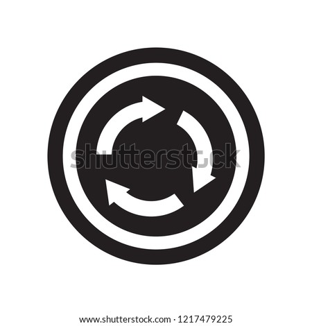 Roundabout sign icon. Trendy Roundabout sign logo concept on white background from Traffic Signs collection. Suitable for use on web apps, mobile apps and print media.