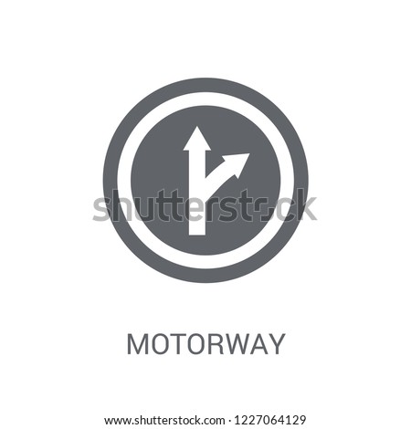 Motorway sign icon. Trendy Motorway sign logo concept on white background from Traffic Signs collection. Suitable for use on web apps, mobile apps and print media.