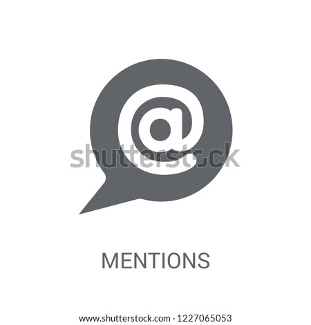 Mentions icon. Trendy Mentions logo concept on white background from Technology collection. Suitable for use on web apps, mobile apps and print media.