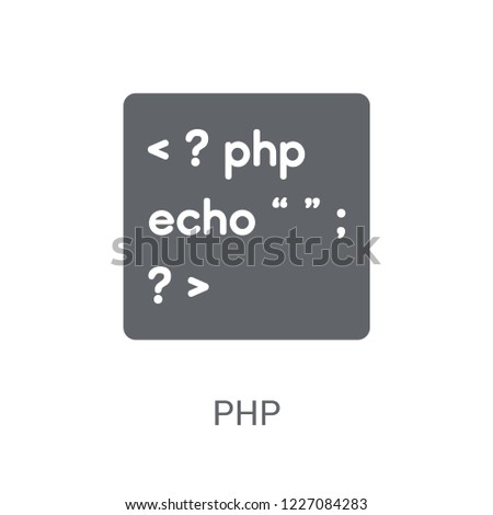 Php icon. Trendy Php logo concept on white background from Programming collection. Suitable for use on web apps, mobile apps and print media.