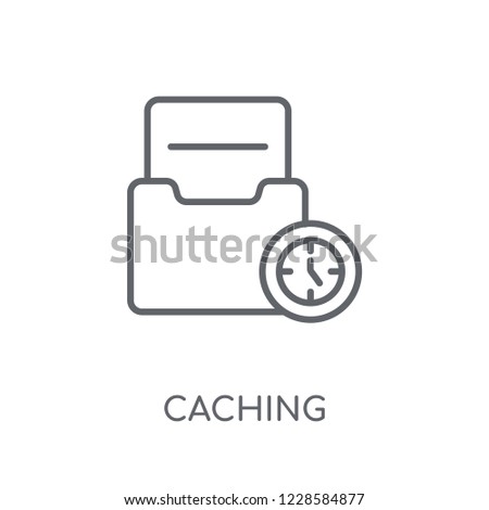 Caching linear icon. Modern outline Caching logo concept on white background from Technology collection. Suitable for use on web apps, mobile apps and print media.