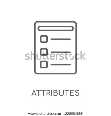 Attributes linear icon. Modern outline Attributes logo concept on white background from Technology collection. Suitable for use on web apps, mobile apps and print media.