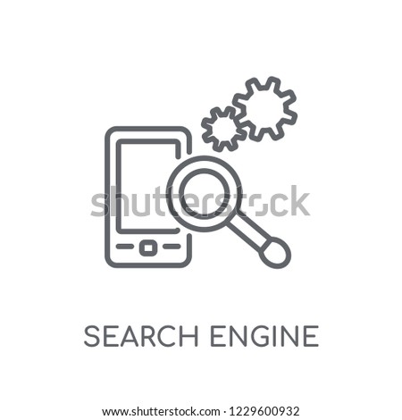 Search engine linear icon. Modern outline Search engine logo concept on white background from Programming collection. Suitable for use on web apps, mobile apps and print media.