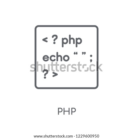 Php linear icon. Modern outline Php logo concept on white background from Programming collection. Suitable for use on web apps, mobile apps and print media.