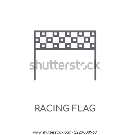 Racing flag linear icon. Modern outline Racing flag logo concept on white background from Productivity collection. Suitable for use on web apps, mobile apps and print media.