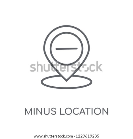 Minus Location linear icon. Modern outline Minus Location logo concept on white background from Maps and Locations collection. Suitable for use on web apps, mobile apps and print media.