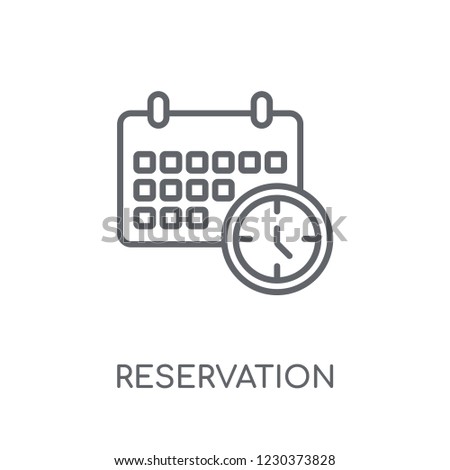 Reservation linear icon. Modern outline Reservation logo concept on white background from Hotel and Restaurant collection. Suitable for use on web apps, mobile apps and print media.