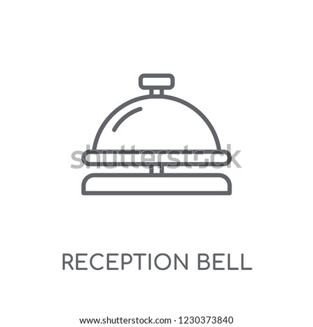 Reception bell linear icon. Modern outline Reception bell logo concept on white background from Hotel and Restaurant collection. Suitable for use on web apps, mobile apps and print media.