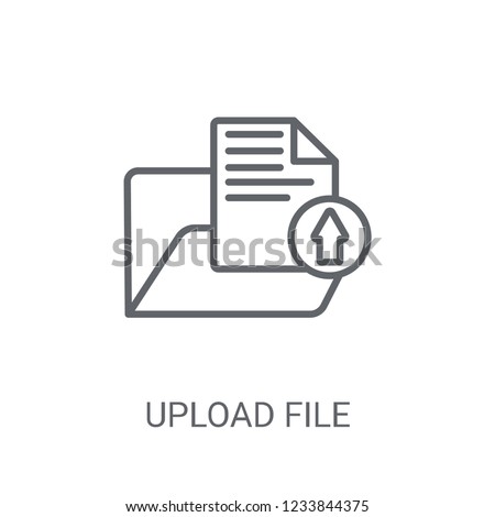Upload file icon. Trendy Upload file logo concept on white background from web hosting collection. Suitable for use on web apps, mobile apps and print media.