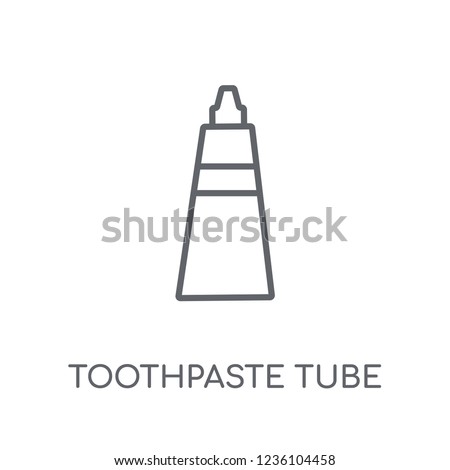 Toothpaste tube linear icon. Modern outline Toothpaste tube logo concept on white background from Dentist collection. Suitable for use on web apps, mobile apps and print media.