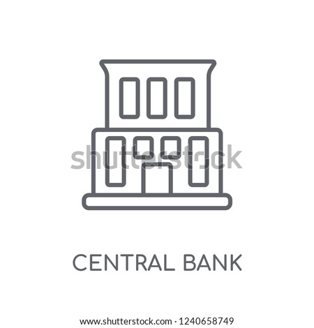 Central bank linear icon. Modern outline Central bank logo concept on white background from business collection. Suitable for use on web apps, mobile apps and print media.