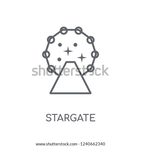 Stargate linear icon. Modern outline Stargate logo concept on white background from ASTRONOMY collection. Suitable for use on web apps, mobile apps and print media.