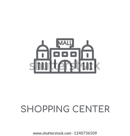 Shopping center linear icon. Modern outline Shopping center logo concept on white background from Architecture and Travel collection. Suitable for use on web apps, mobile apps and print media.