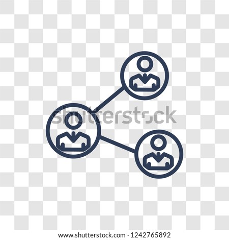 Social network icon. Trendy linear Social network logo concept on transparent background from Marketing collection