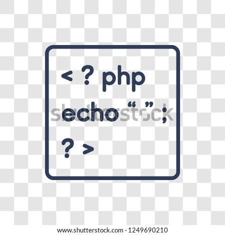 Php icon. Trendy linear Php logo concept on transparent background from Programming collection