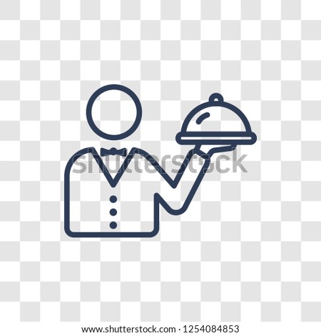 Room service icon. Trendy linear Room service logo concept on transparent background from Hotel and Restaurant collection