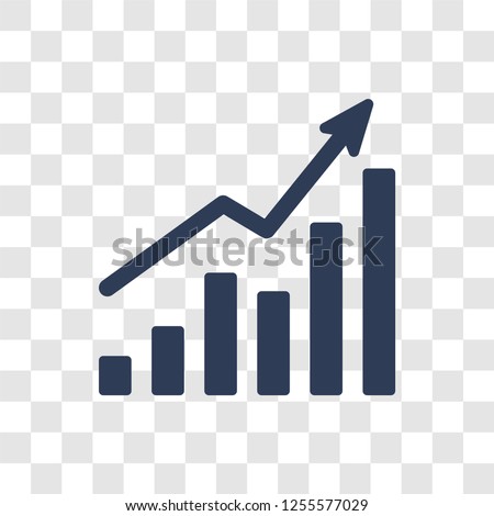 Increasing stocks icon. Trendy Increasing stocks logo concept on transparent background from Business and analytics collection