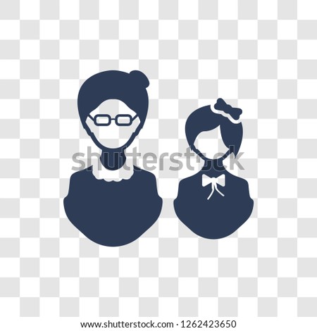 niece icon. Trendy niece logo concept on transparent background from Family Relations collection