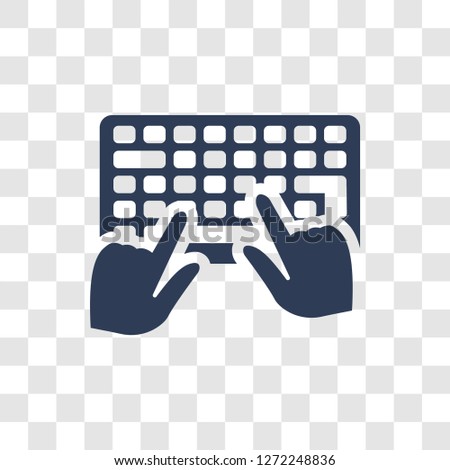 Hands and Keyboard icon. Trendy Hands and Keyboard logo concept on transparent background from Hands collection
