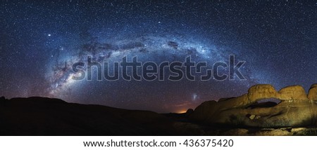 Image, Stock Photo Starry sky over Namibia