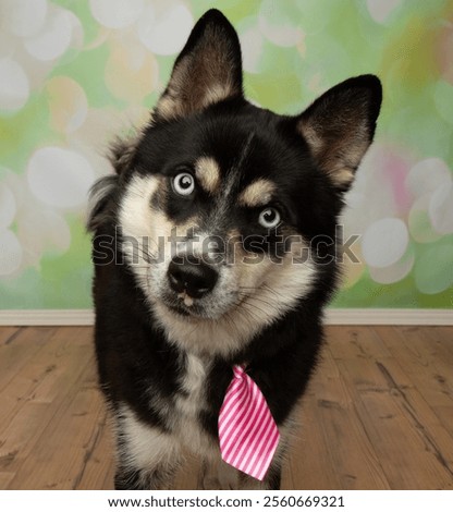 Similar – Image, Stock Photo close-up head of Siberian husky dog with blue and brown eyes