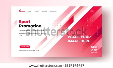 Modern Landing Page Template. Vertical Social Media Template. Sport