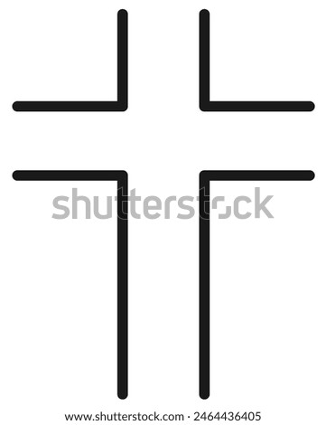 Cross formed from four rectangular angles