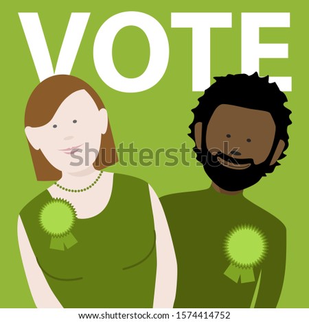 two political candidates for the uk green party. EPS file available